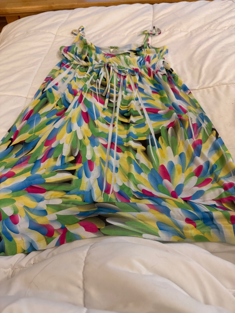 Castaway Multicolor Floral Mini Dress in Green, Blue, Yellow, Pink